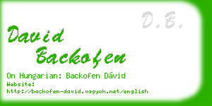 david backofen business card